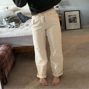 BDG Cream Loose Carpenter Pants